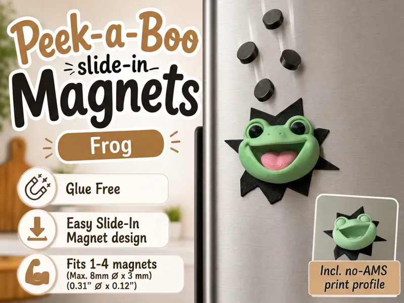 Frog Peek-a-Boo Slide-In Magnet