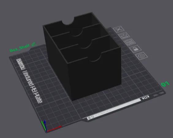 Shelf for box with small parts