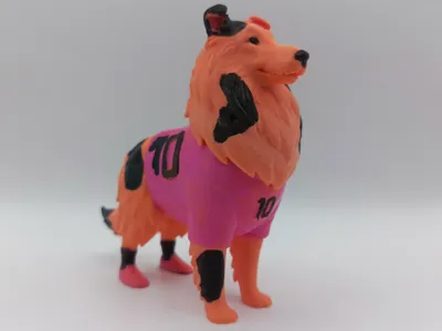 Rough Collie Football Player Figurine 