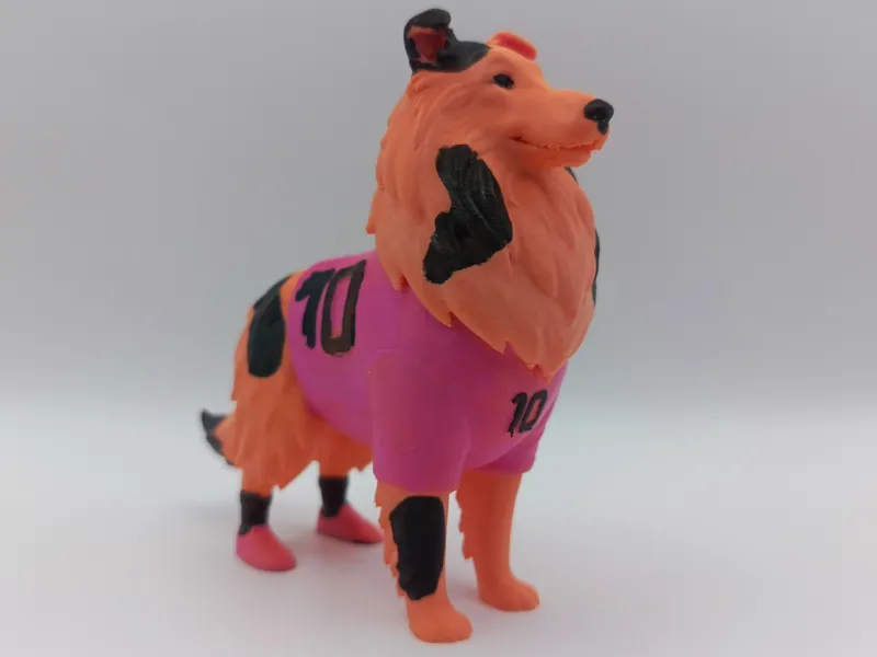 Rough Collie Football Player Figurine