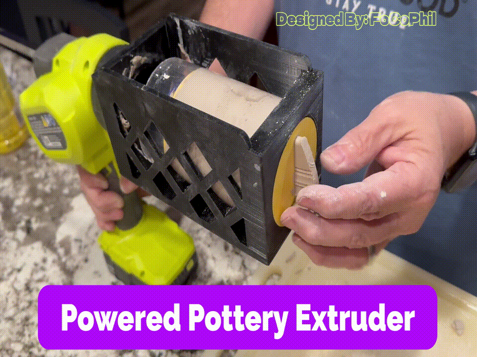 Powered Pottery Clay Extruder -Handles- Test Tiles