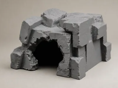 Concrete Cave Hideout - Terrarium & Aquarium Decor