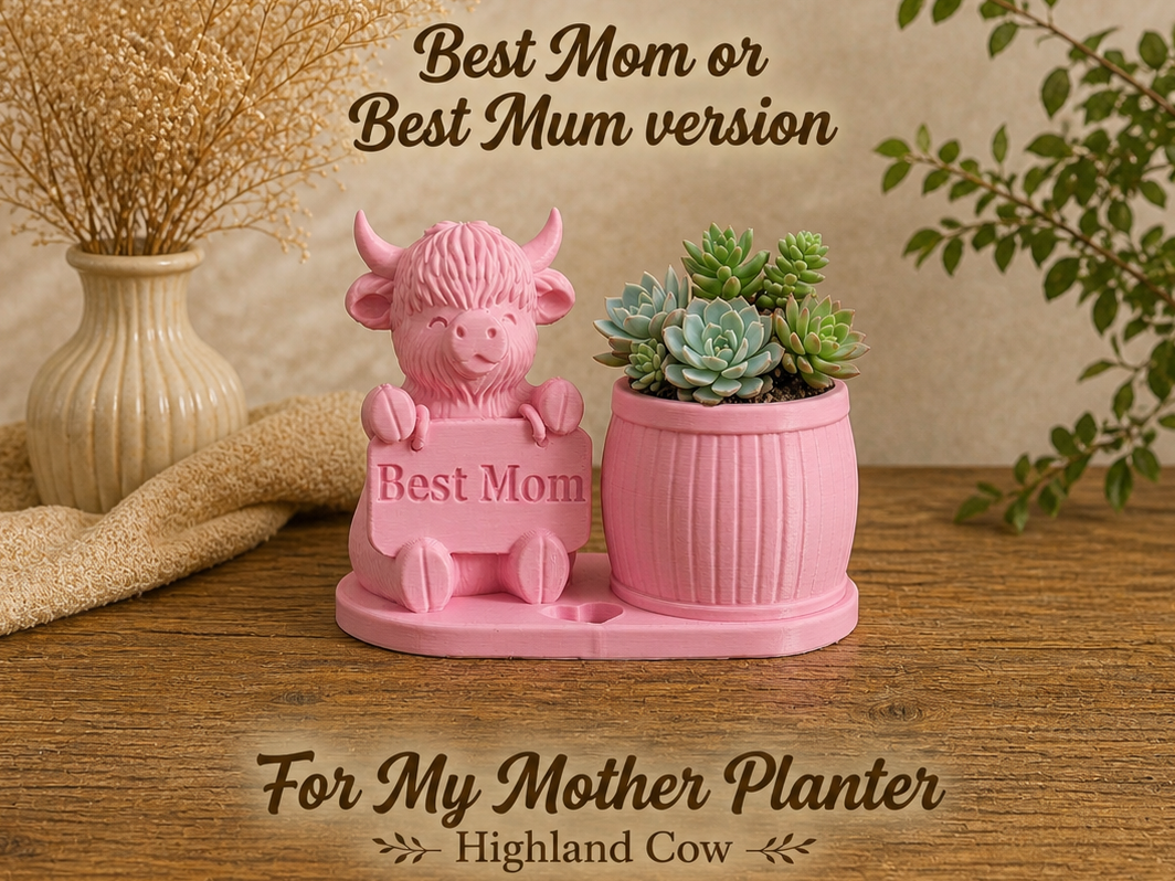 For my Mother Planter Highland Cow
