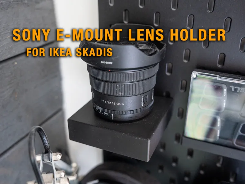 Sony E-mount lens holder får IKEA Skadis