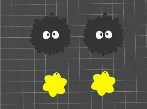 Susuwatari earrings view 2