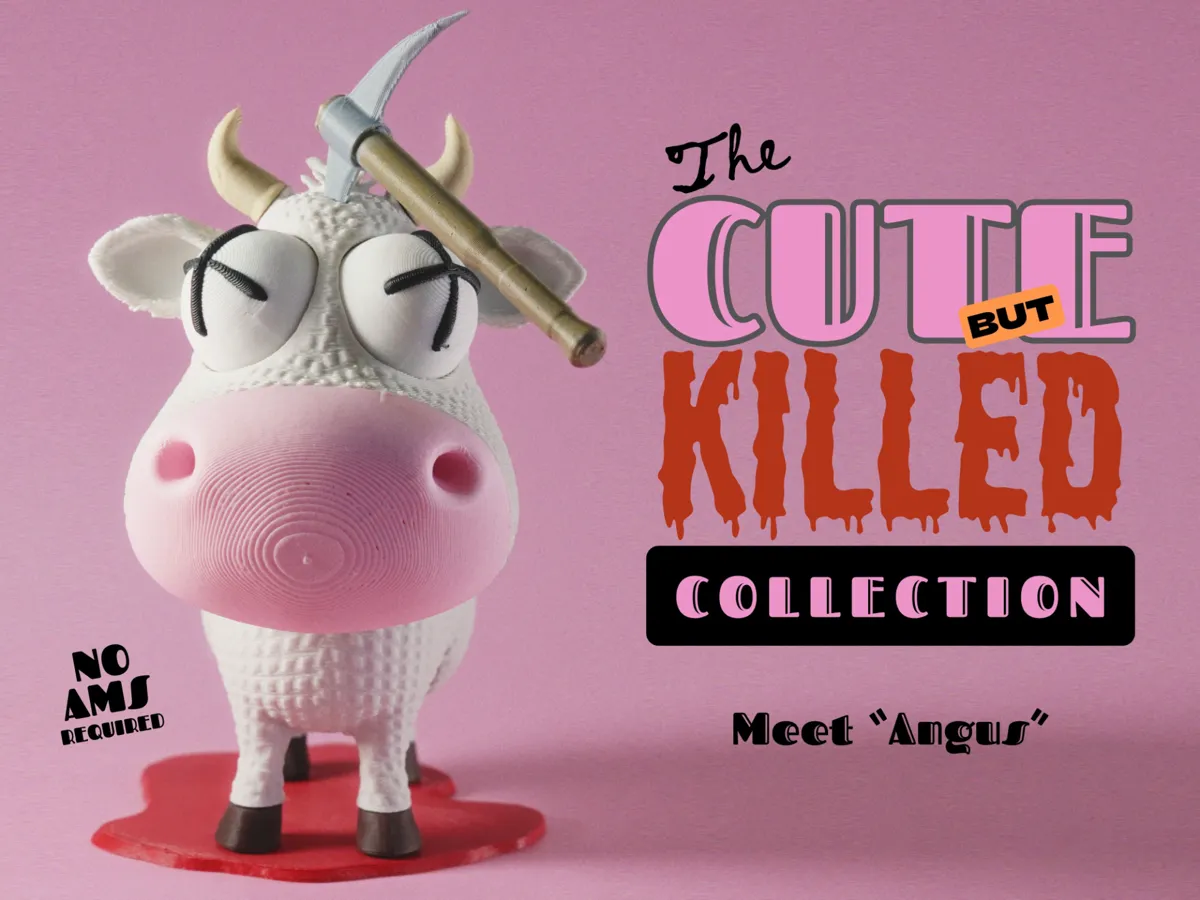 Cute But Killed: Angus The Cow by MakerManiac MakerWorld: Download Free 3D Models - 3D model önizlemesi