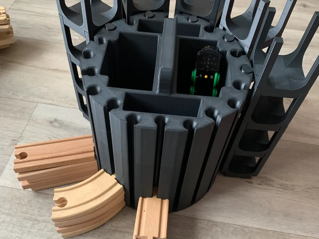 round holder wooden train Riser (brio, ikea, lidl) - Free 3D Print ...