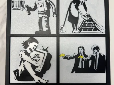 Banksy - 4 Image Collage