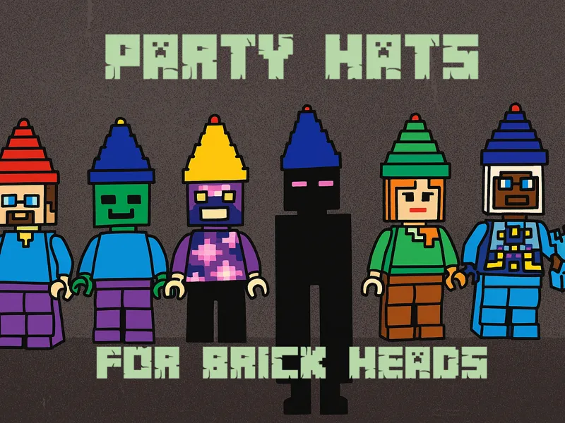 Party Hats for Brick Heads (Square Heads)
