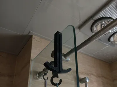 Double-sided Hook for Bathroom Glass (5.5-15.5mm Spacing)