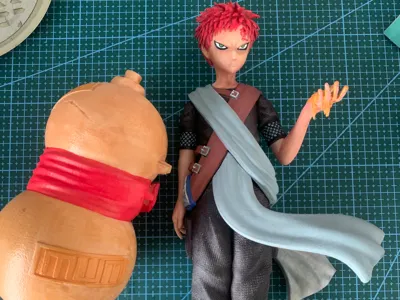 Ultra-detailed enlarged Gaara Naruto figure hand-painted finish character height approximately 27cm overall height approximately 40cm