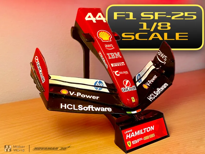 F1 FERRARI SF25 FRONT WING – 1/8 SCALE + stickers