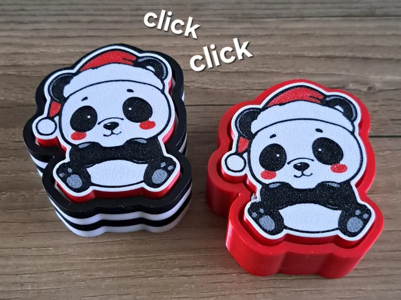 Cute Christmas Panda fidget clicker toy