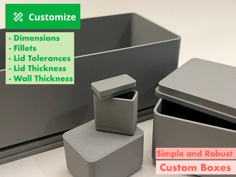 Simple Customizable Organizing Storage Boxes w Lid