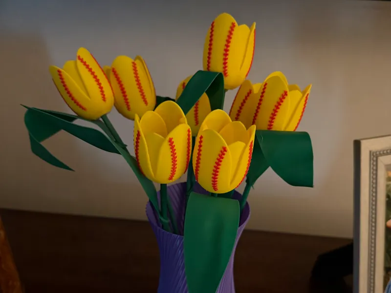 Softball or Baseball Stitched Tulips
