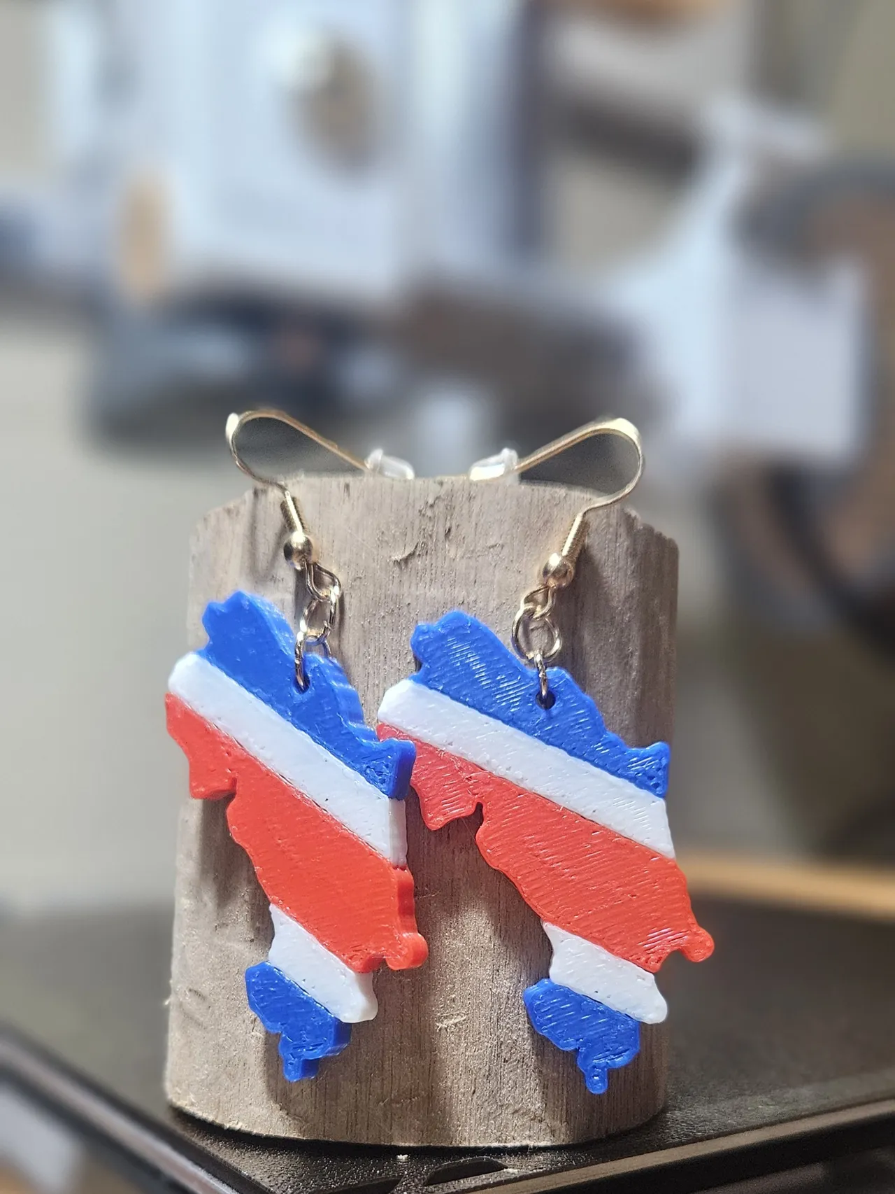 Costa Rican Flag Earrings view 4