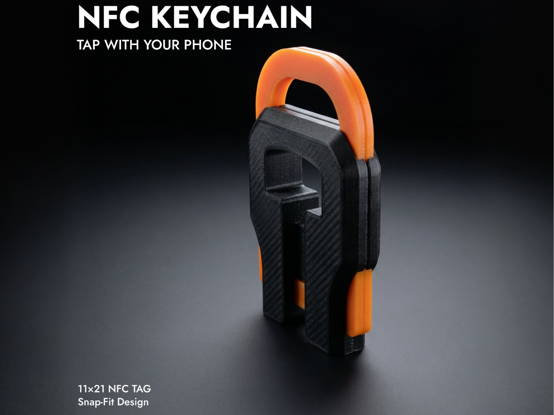 Minimal Snap-Fit NFC Keychain (11×21 Tag)