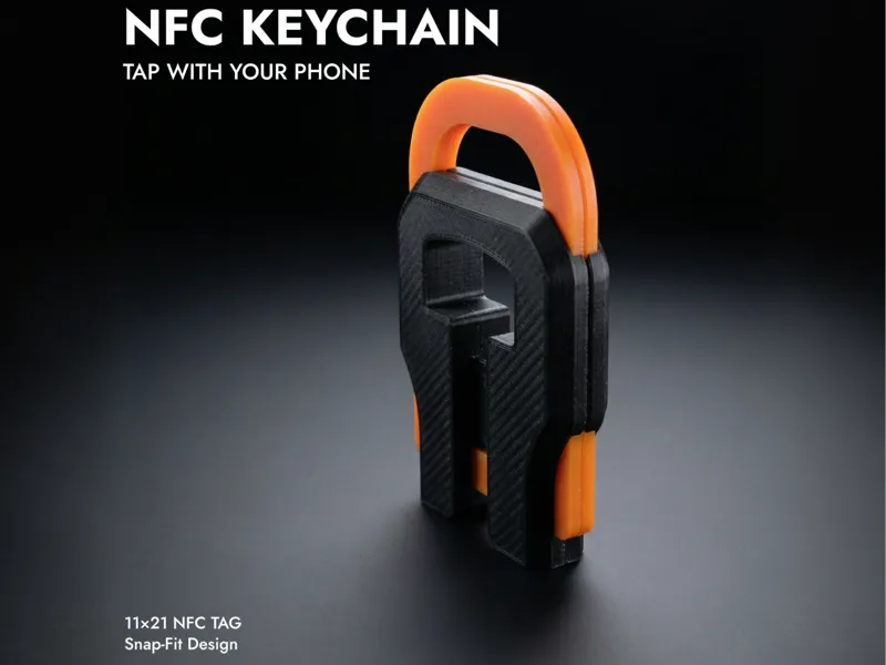 Minimal Snap-Fit NFC Keychain (11×21 Tag)