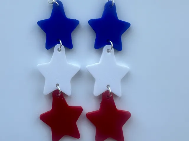 Dangle Patriotic Stars earrings