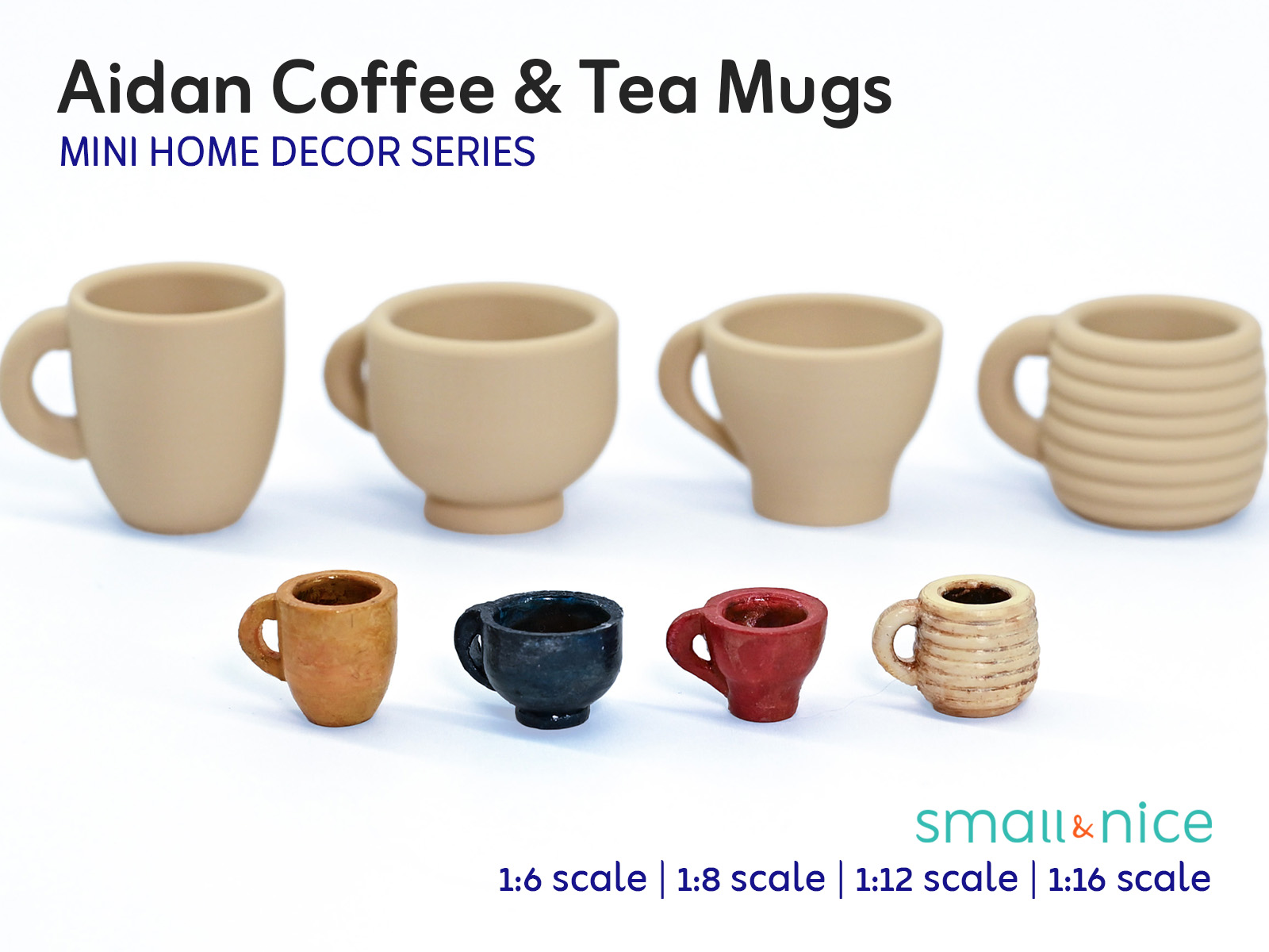 Aidan Coffee & Tea Mugs - Mini Home Decor