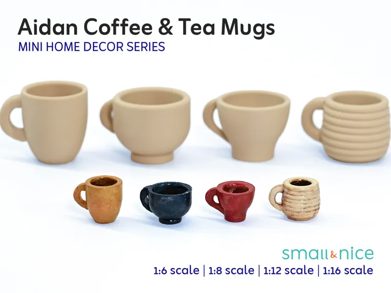 Aidan Coffee & Tea Mugs - Mini Home Decor