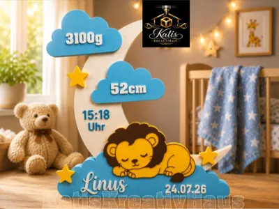 Baby - Lion - Birth - Decoration - customizable