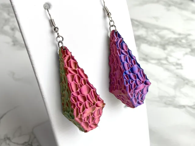 Carved Diamond Drop Earrings