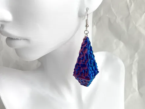 Carved Diamond Drop Earrings view 3