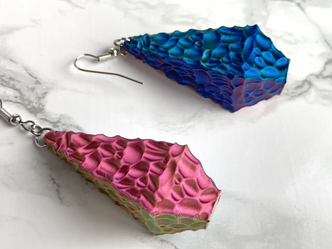 Carved Diamond Drop Earrings view 4