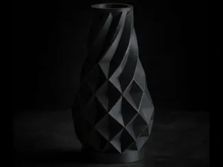 Geometric faceted pattern vase modern
