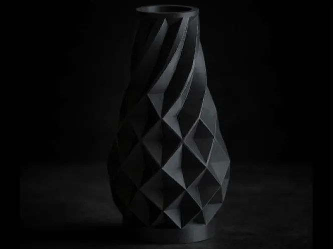 Geometric faceted pattern vase modern