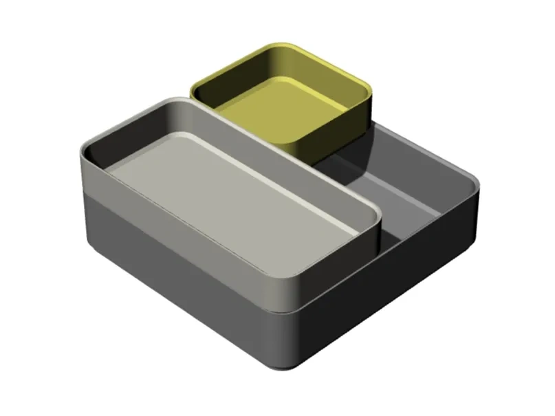 Miniatura 1 do modelo 3D 模块化简约收纳盒(极致省料，快速打印，模块堆叠，超省空间)