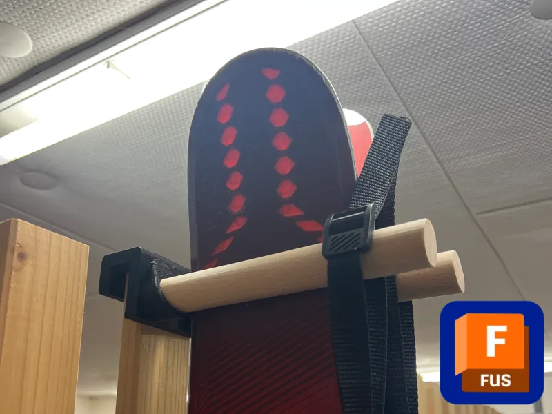 Ski Holder for Wooden Plank walls
