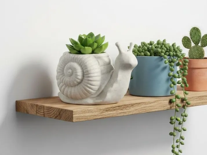 Minimal Snail Planter – Decorative 3D Plant Pot