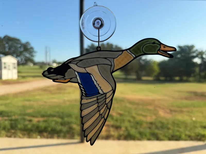 Mallard Duck Suncatcher — Stained-Glass Bird