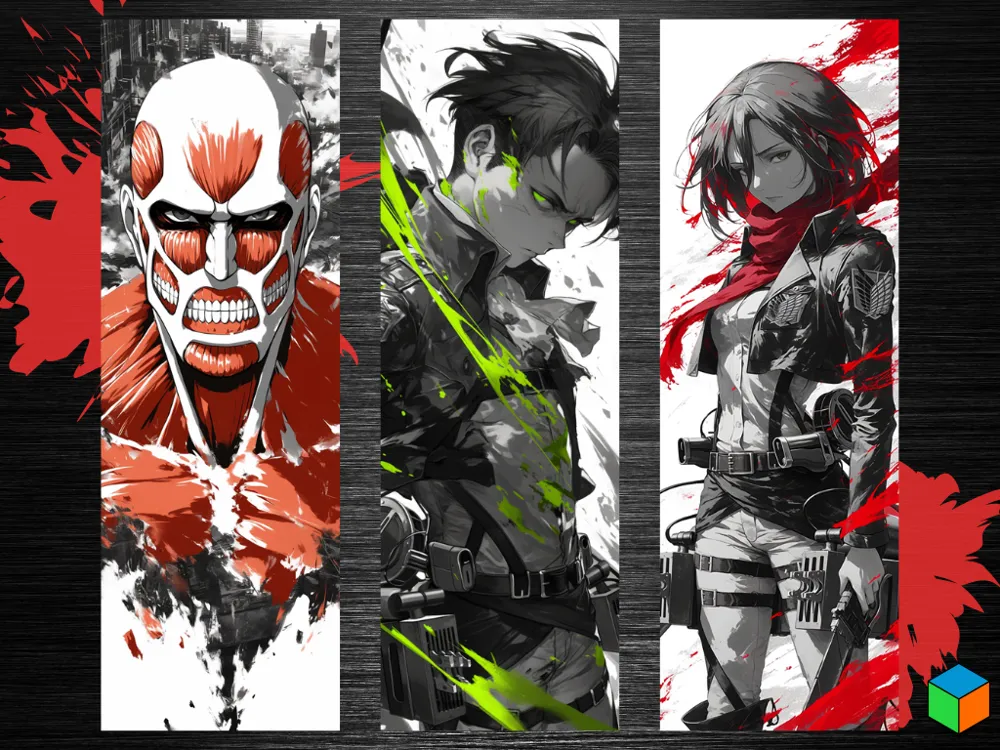 Colossal Titan, Levi & Mikasa Bookmark Set – Attack on Titan