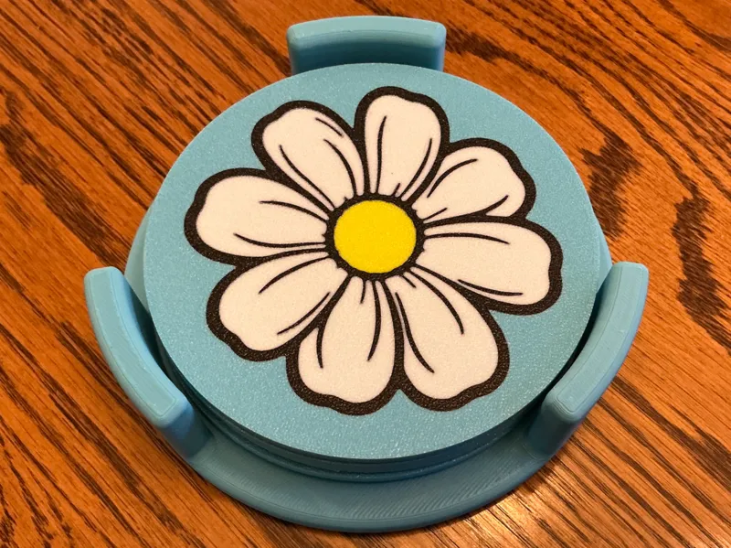 Daisy Motif 100mm Coaster Set