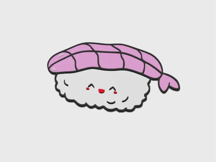 Sushi nighiri shrimp keychain