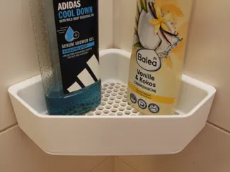 Removable shower shelf with brackets 