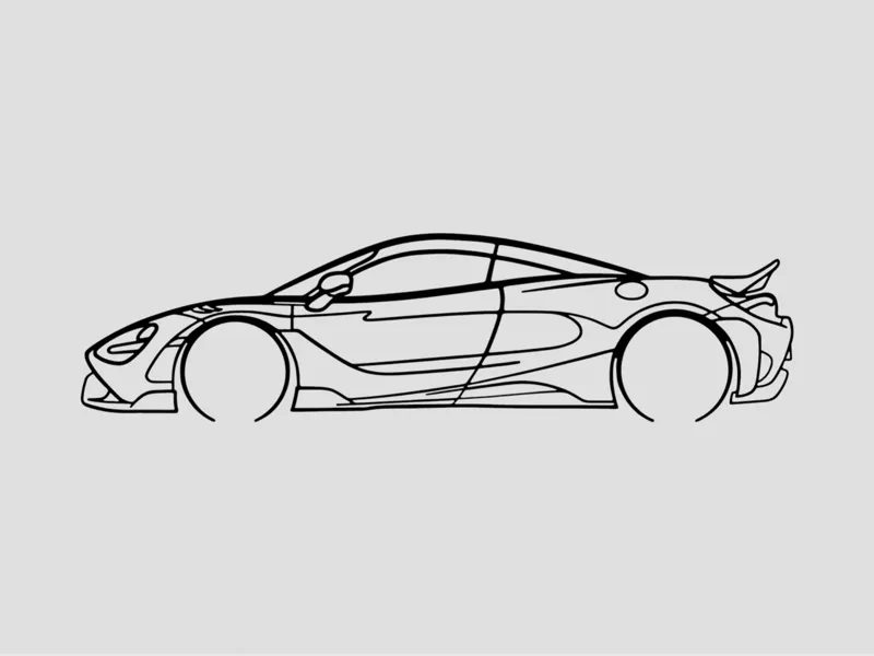 McLaren 765LT Silhouette Wall Art