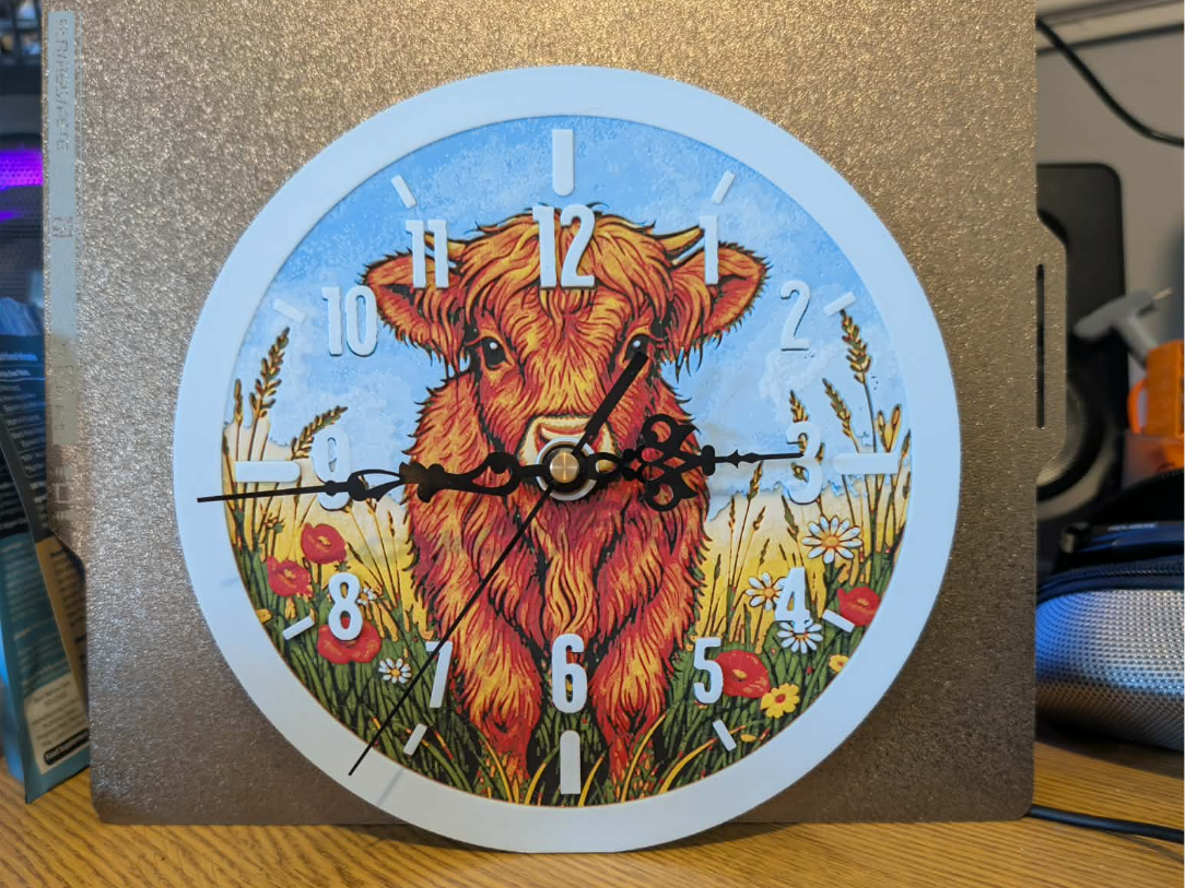 Highland cow clock 