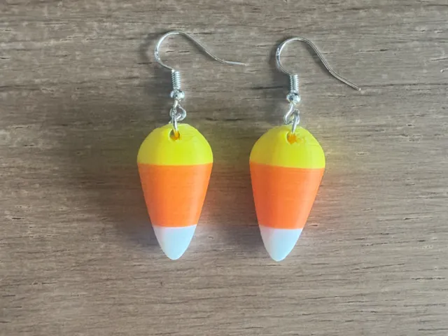 Candy Corn Earrings - Halloween Thanksgiving Fall