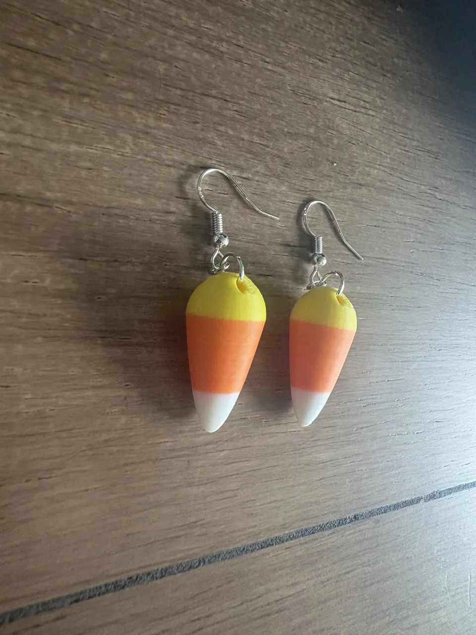 Candy Corn Earrings - Halloween Thanksgiving Fall view 2