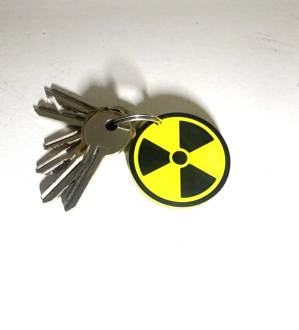 Nuclear Key Rings radioactive keychain - Free 3D Print Model - MakerWorld