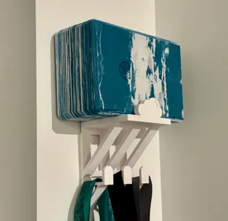 Yoga block and resistance bands hanger