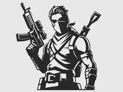 Fortnite Motiv Lineart / Wallart