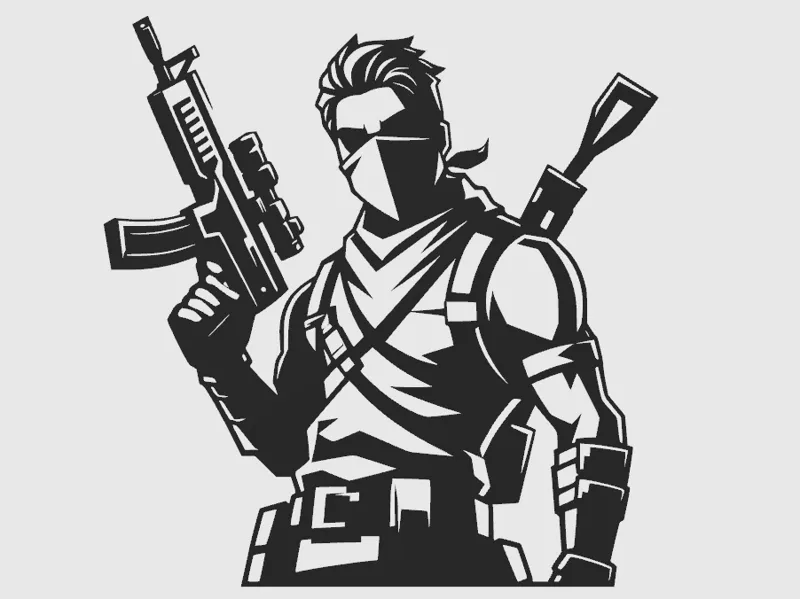 Fortnite Motiv Lineart / Wallart