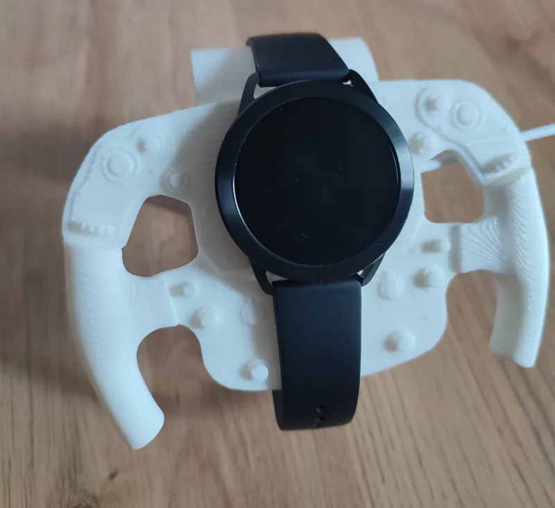 Formula wheel style watch holder.