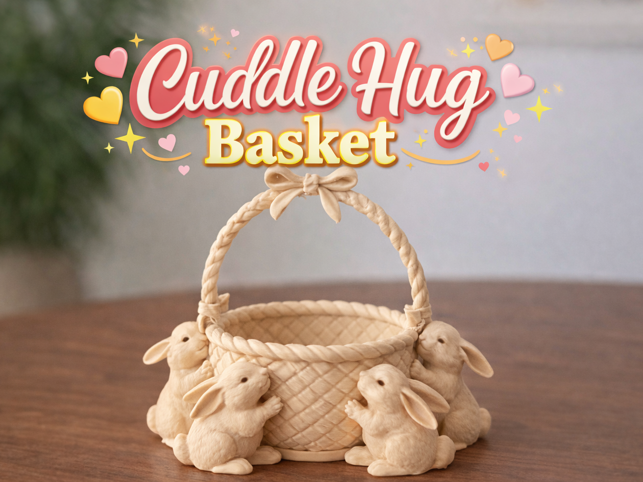 Cuddle Hug Basket .Bunny Egg Holder (No AMS )