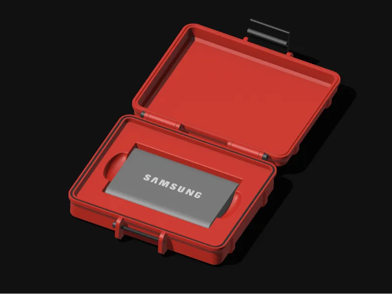 Samsung T9 SSD external drive storage box